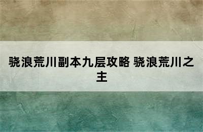 骁浪荒川副本九层攻略 骁浪荒川之主